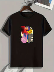 Halloween Graphic Print Stretch Tee Shirt