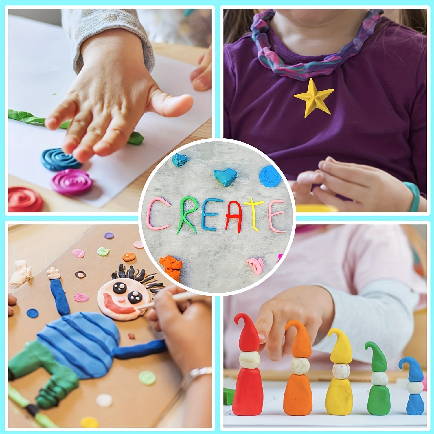 36 Colors Air Dry Clay Set with Sculpting Tools for Halloween Crafts