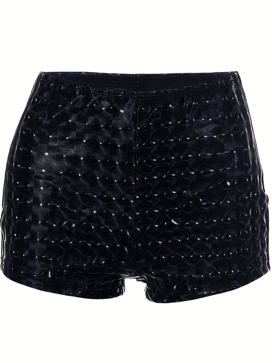 Rhombus Lattice Print Casual Shorts for Women