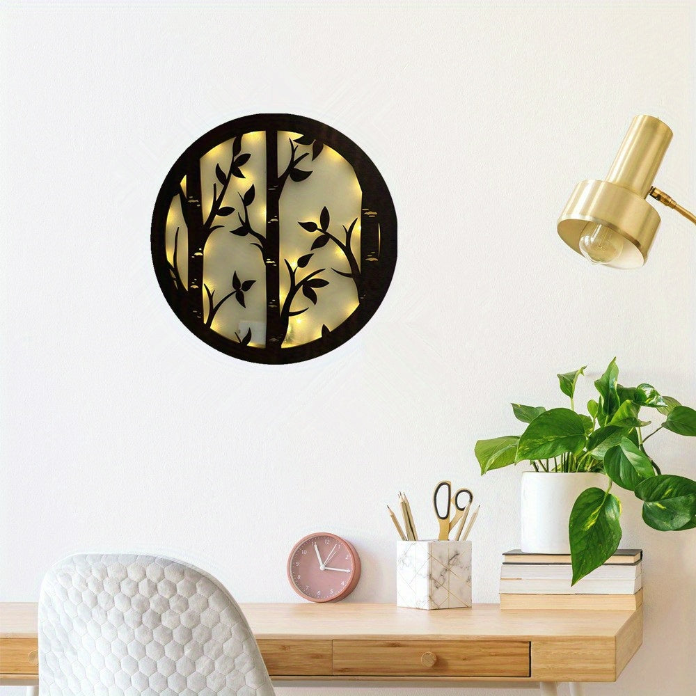 Retro Wooden Sign LED Lamp Fairy Tale Story Shape