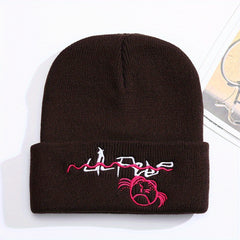 Cartoon Embroidery Knitted Hat Warm Pullover Hip Hop Cold H