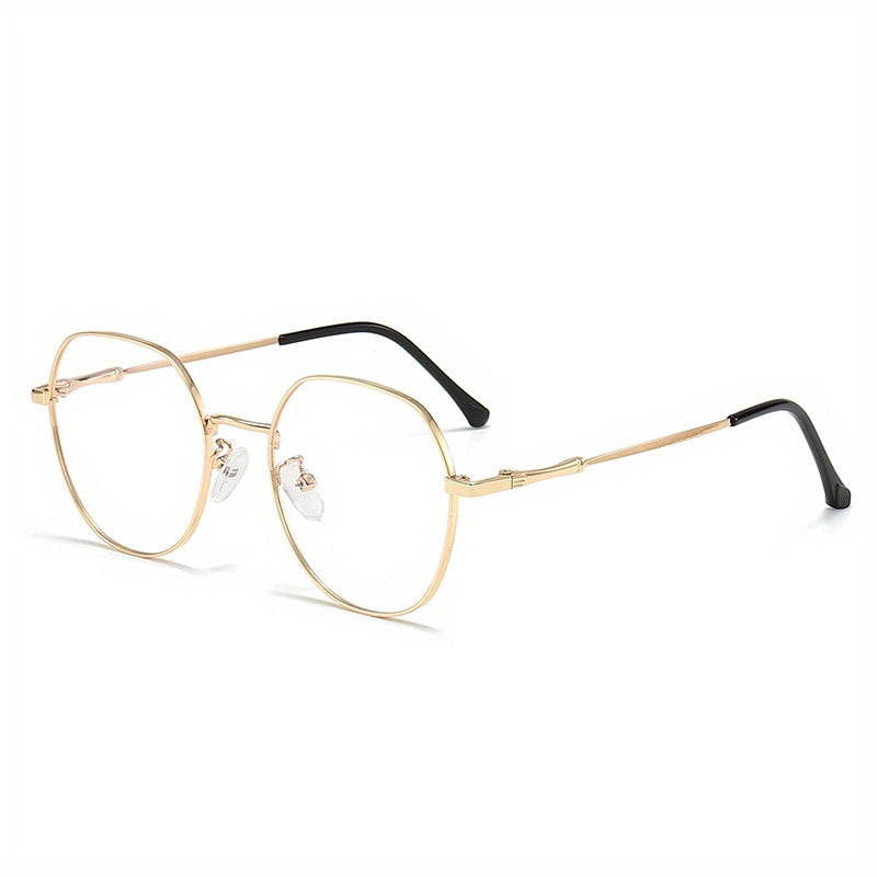 Metal Oval Clear Lens Anti Eyestrain Glasses