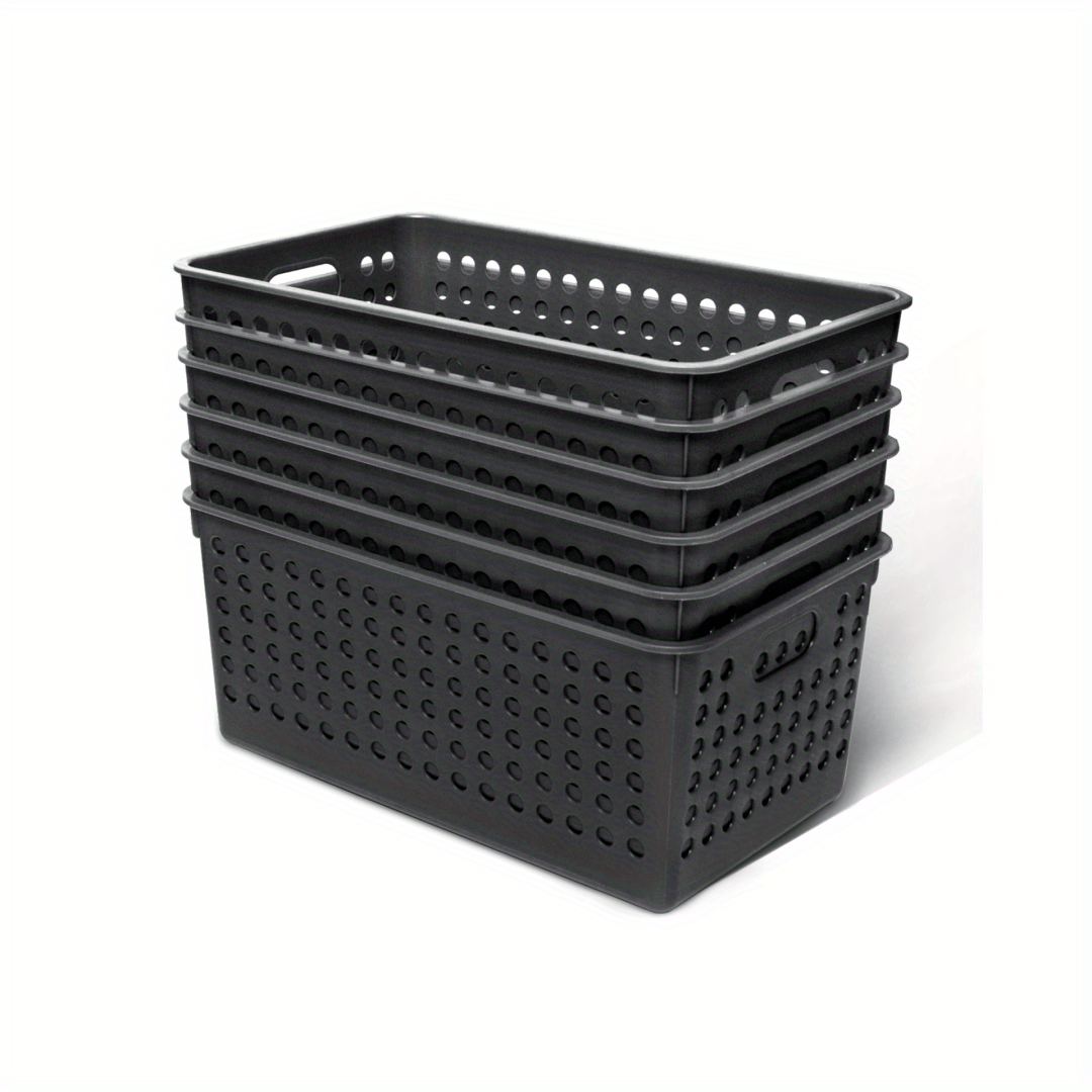 6pcs Plastic Storage Baskets Small Pantry Baskets For Organizing