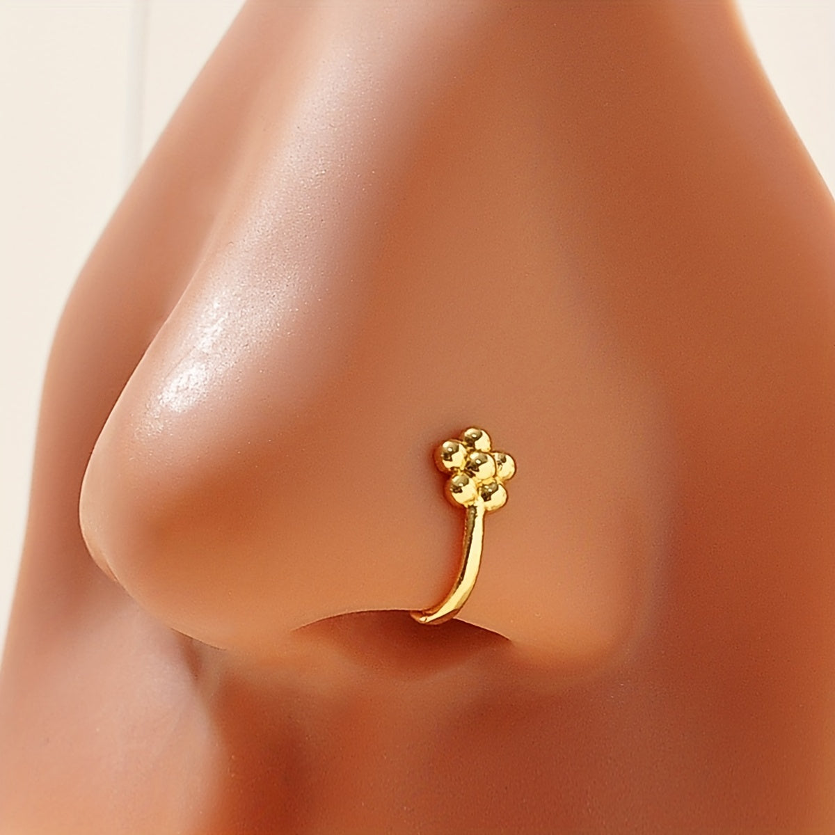Copper U Shape Nose Clip Flower Non-Piercing Nose Ring