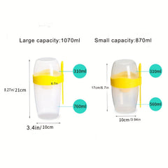 Leakproof BPA Portable Breakfast Cup with Fork for Yogurt Oatmeal Salad Lunch