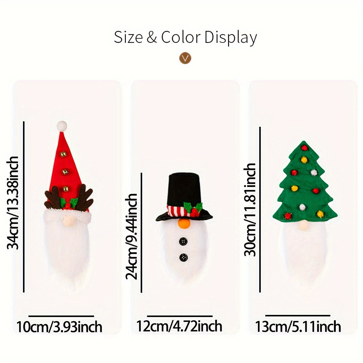 Christmas Tree Wine Bottle Set Antlers Top Hat Dwarf Lid Faceless Doll