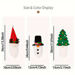 Christmas Tree Wine Bottle Set Antlers Top Hat Dwarf Lid Faceless Doll