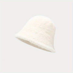 Plain Plush Bucket Hat For Girl Vacation Holiday