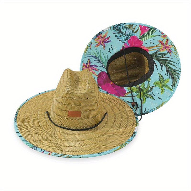 Boho Wide Brim Sun Hat Straw Hat UV Protection Women Summer