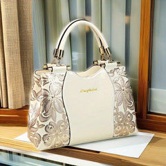 Vintage Style Leather Tote Bag w/ Adjustable Strap
