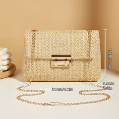 Casual Woven Handbag Solid Daily Shoulder & Crossbody Bag