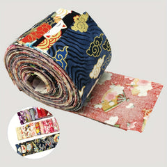 25pcs 5.84" Fabric Strips Roll Jelly Collection Assorted Patterns DIY Crafts