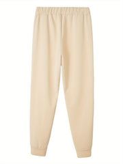 Women's Heart Print Fleece Sporty Pants Plus Size