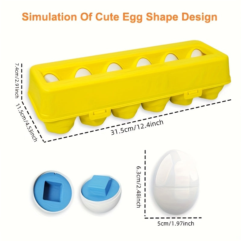 Educational Egg Matching Game and Shape Sorting Puzzle for Toddlers
