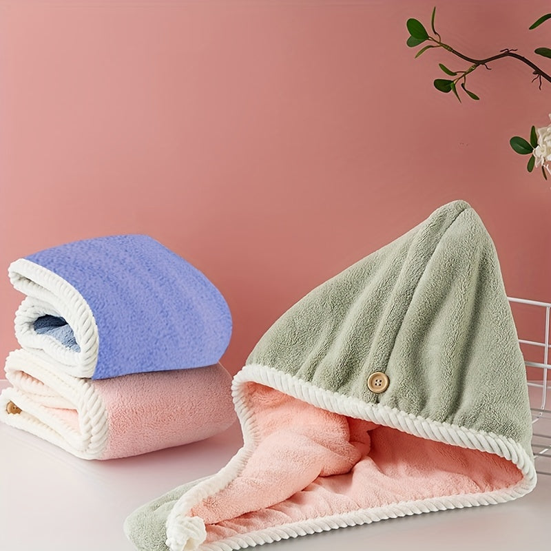 2pcs Microfiber Hair Towel Quick Drying 10x24 Inches