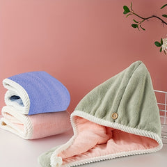 2pcs Microfiber Hair Towel Quick Drying 10x24 Inches