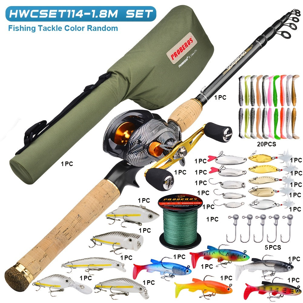 PROBEROS Telescopic Casting Rod & Reel Combo Set