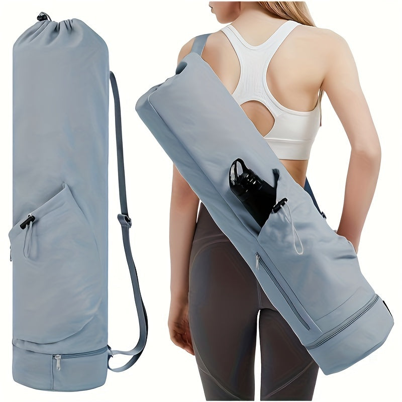 Sports Yoga Mat Storage Bag With Water Bottle Pocket & Bottom Bag