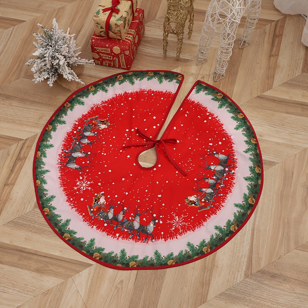 Christmas Print Tree Dress Cartoon Round Elk Christmas Tree Decoration