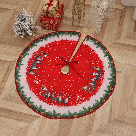 Christmas Print Tree Dress Cartoon Round Elk Christmas Tree Decoration