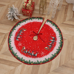 Christmas Print Tree Dress Cartoon Round Elk Christmas Tree Decoration