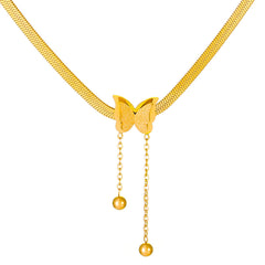 Stainless Steel Butterfly Pendant Necklace for Women Girls