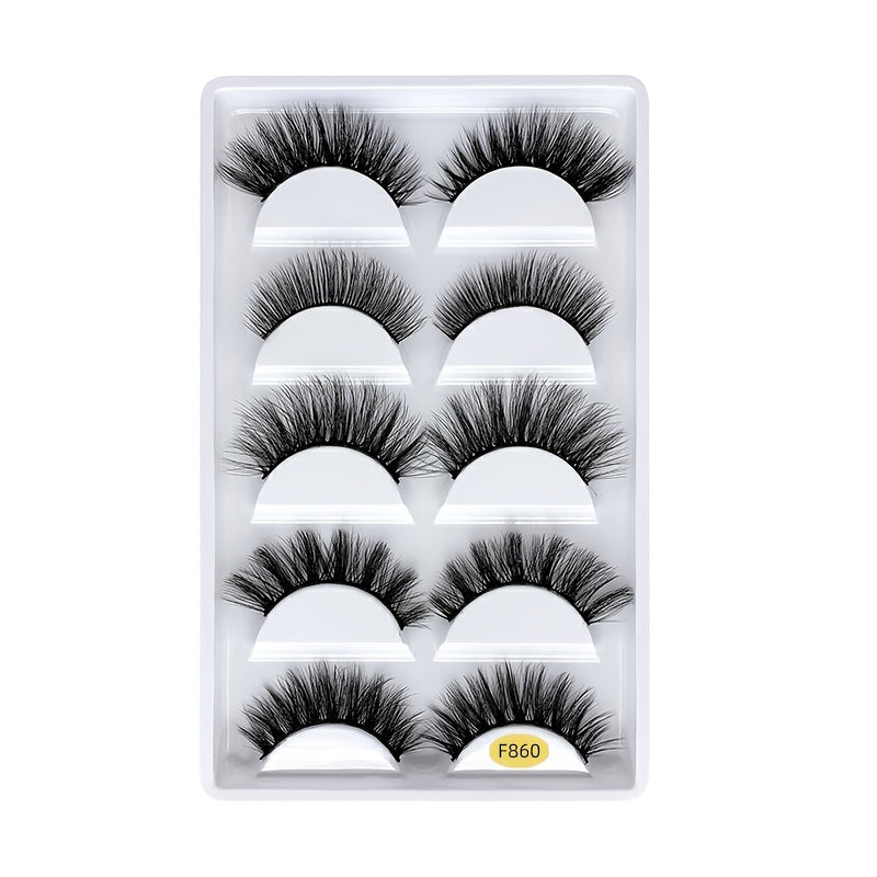 Z'LRAQI BEAUTY 5 pairs Faux Mink False Eyelashes Long Natural and Stylish