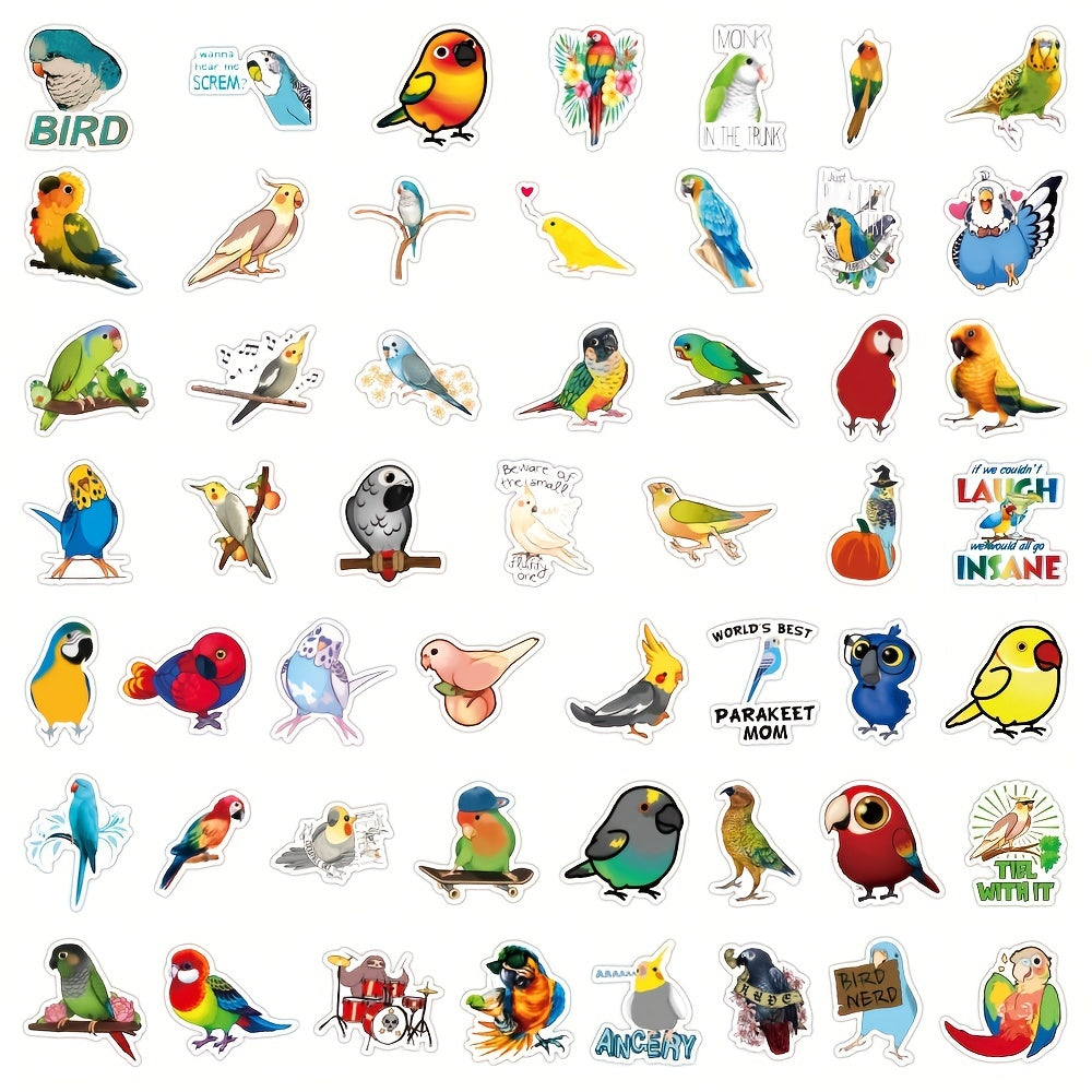 100pcs Parrot Cartoon Graffiti Stickers Waterproof DIY Toy