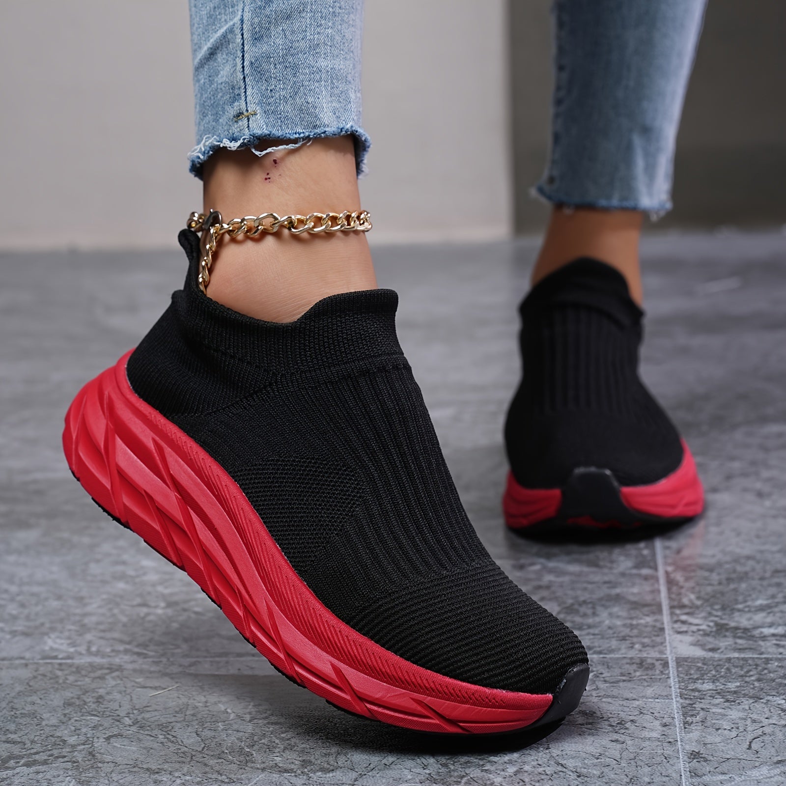 Stylish Chunky Sneakers for Women - Slip on Casual Walking Shoes