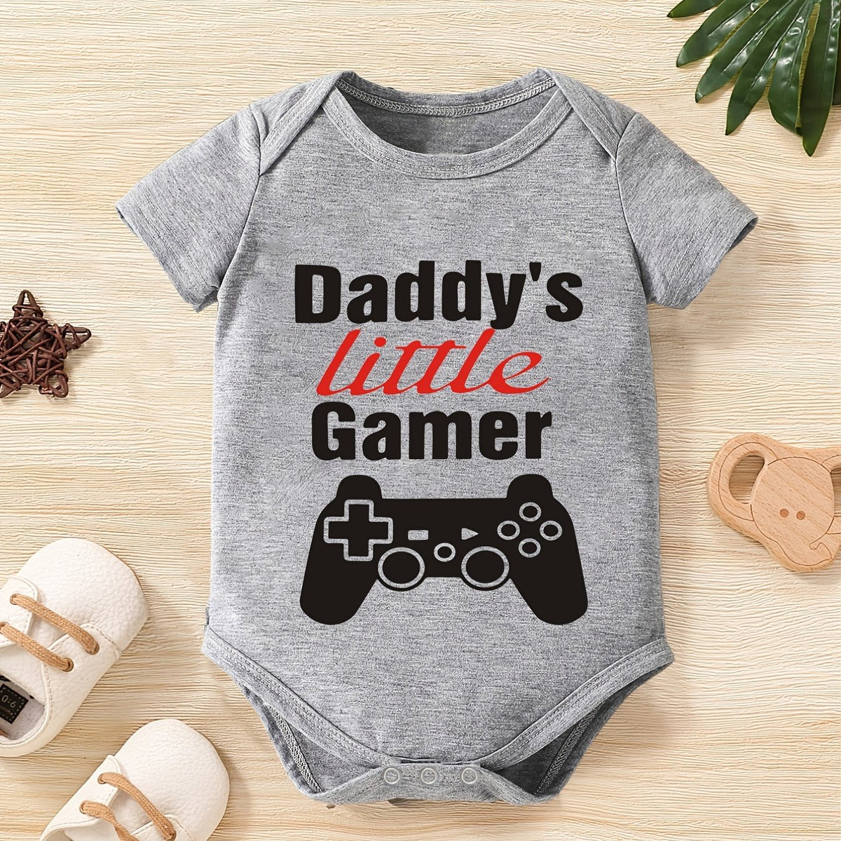 Baby Boys Casual Daddy s Little Gamer Short Sleeve Onesie Clothes