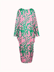 Print Long Sleeve Maxi Dress With Pockets