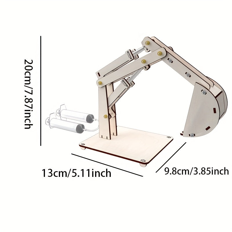 DIY Wooden Excavator Kit STEAM Educational Science Experiment Assembly