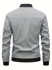 Men's Zip Up Casual Jacket for Spring Fall
