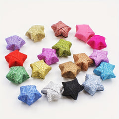 360pcs Vibrant Glitter Star Origami Paper Strips - Creative Decoration