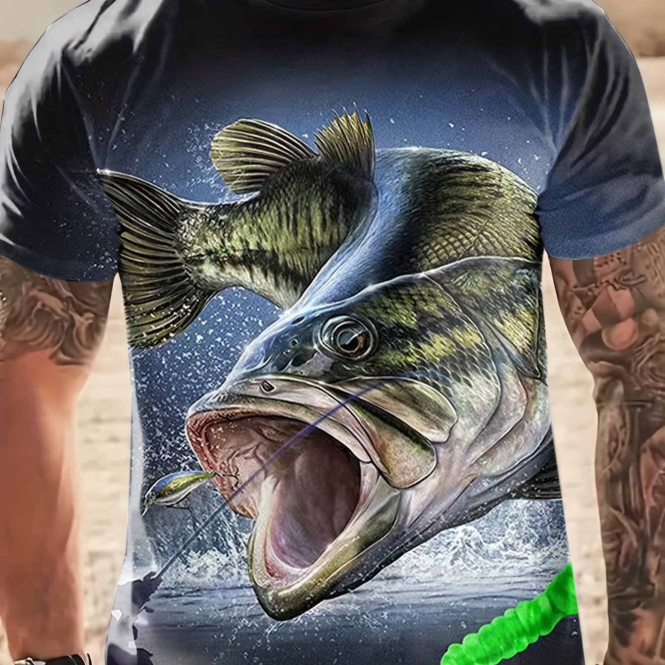 Men's Fishing T Shirt 3D Print Active Stretch Tee