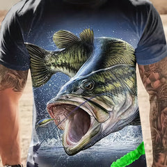Men's Fishing T Shirt 3D Print Active Stretch Tee