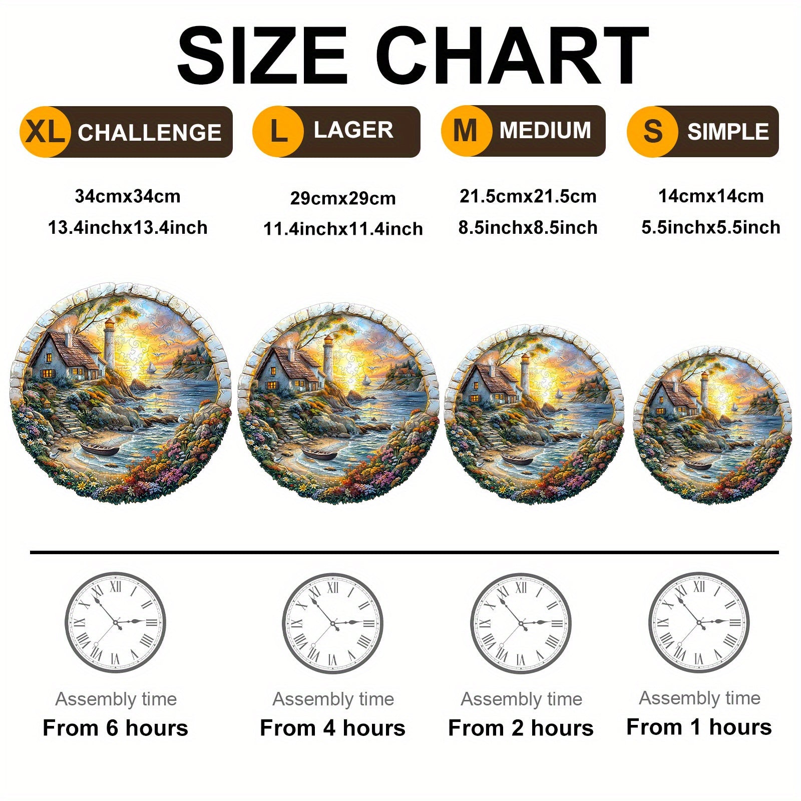Coastal Sunset Wooden Jigsaw Puzzle - Unique Irregular Shape Brain Teaser