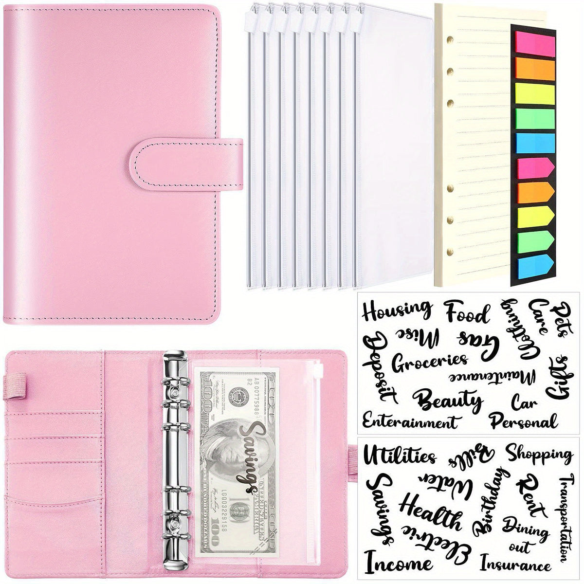 A6 Loose leaf Book Macaron Hand Account Book Cash Budget 6 Holes