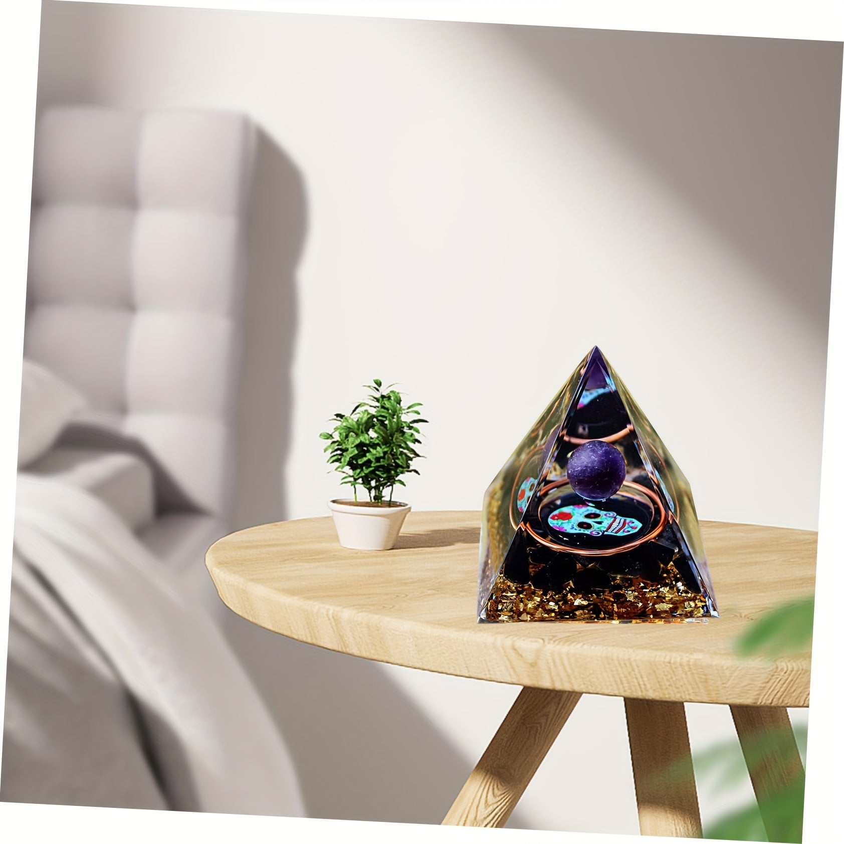 Natural Crystal Stone Pyramid Healing Energy Reiki Chakra Meditation