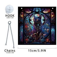 Halloween Acrylic Window Hanging Castle Cat Holiday Decorations