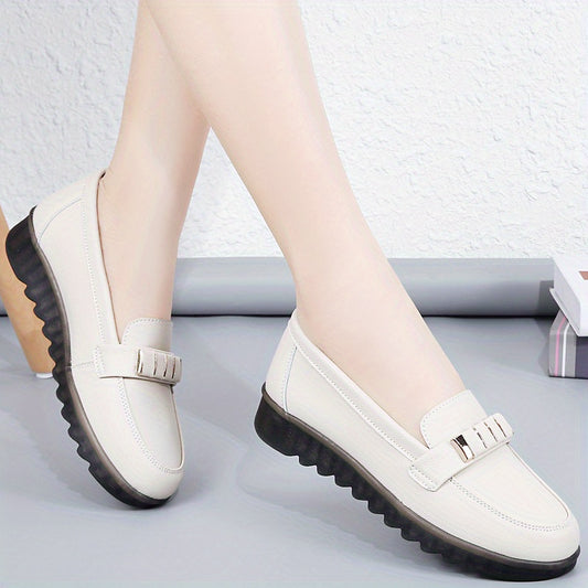 Women's Metal Decor Flat Shoes Comfortable Slip On Anti-Skid Shoes