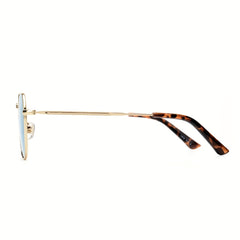 OUWEN Polarized Men's Sunglasses Golden Rim Mirrored Lens VF2213C