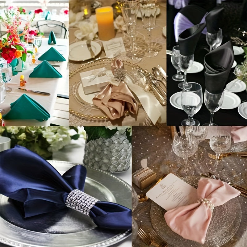 20pcs Rhinestone Napkin Rings Plastic Holder for Weddings Parties