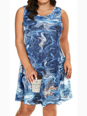  Marble Print Tank Dress
