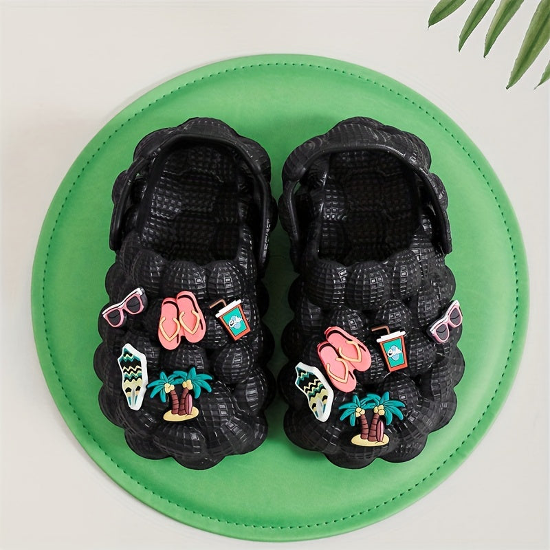 Boys Cartoon Charm House Shoes | Breathable, Lightweight, Anti-Slip Clogs