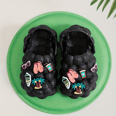 Boys Cartoon Charm House Shoes | Breathable, Lightweight, Anti-Slip Clogs