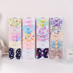 10pcs Unicorn Print Bow Hair Clip Prom Girls Hair Accessories