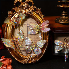 10pcs Retro Butterfly Bronzing Journal Collage Stickers Pack