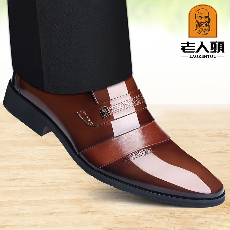 LAORENTOU Men's Pointed Toe Oxford Shoes Leather Dress Shoes