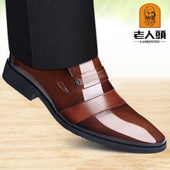 LAORENTOU Men's Pointed Toe Oxford Shoes Leather Dress Shoes